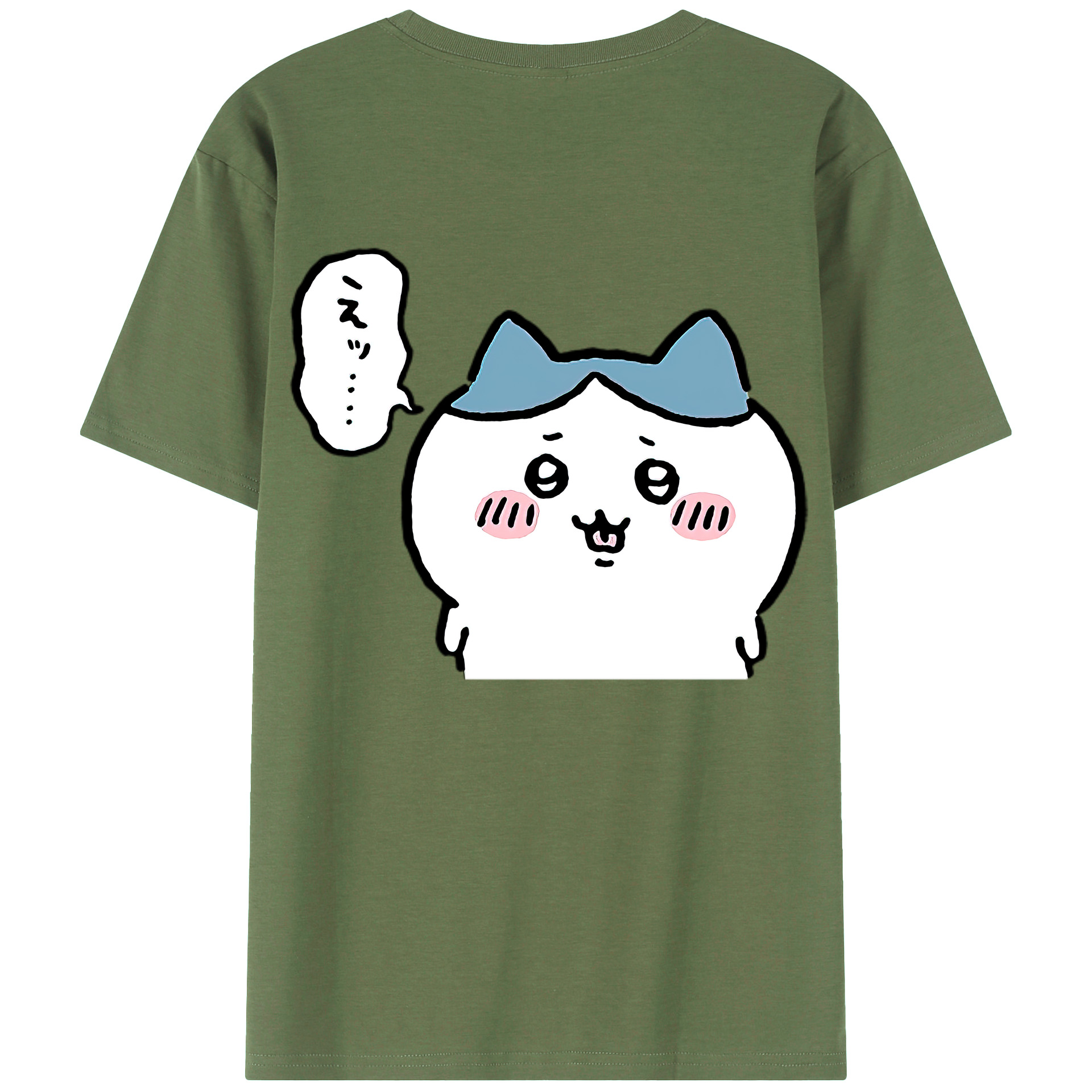 （画像用） ちいかわ ハチワレ Chii-kawa hachiware 綿100％ メンズ半袖Tシャツ（バックプリント） 通気性